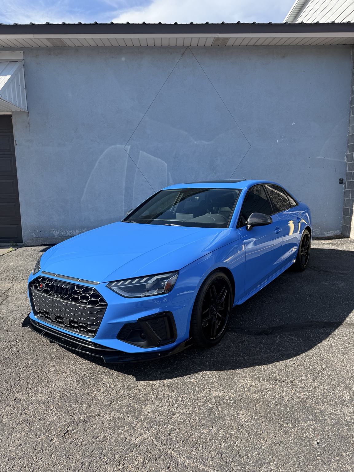 Blue Audi sedan